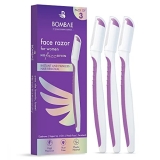 Bombae Facial Razor For Women | Face Razor For Eyebrow, Upper Lip, Forehead, Peach Fuzz, Chin, Sideburns | 3 Count