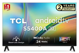Tcl 80.04 Cm (32 Inches) Bezel-Less S Series Hd Ready Smart Android Led Tv 32S5400A (Black)