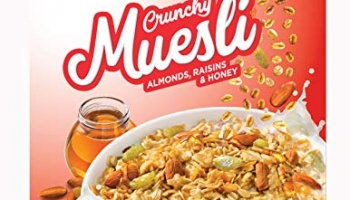 Kwality Crunchy Muesli, Almonds Raisins And Honey – Goodness Of Multigrain, High In Fibre, Source Of Vitamin, Iron And Protein 400G [Pack Of 1]