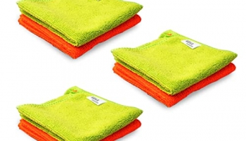 Gizga Essentials Microfiber Cloth, 240 Gsm, Highly Absorbent Multipurpose Cloth For Laptop, Mobile Screen Cleaning, Automotive Microfibre Towels For Car Bike Cleaning Polishing, Kitchen Cloth, 6 Units