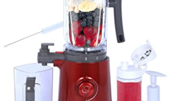 Balzano Yoga Blender/Smoothie Maker/Juicer/Soup Maker Jar With Auto Seed Separation And Immunity Booster – Metallic Red