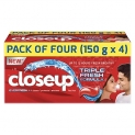 Closeup Everfresh+ Anti Germ Toothpaste, Red Hot Gel Toothpaste With Triple Fresh Formula For 12 Hrs Of Freshness & Protection, 600 G (150G X 4)