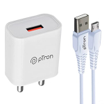 Ptron Volta 12W Fast Charging Usb Wall Charger With 1M Micro Usb Cable, Made In India, Bis Certified Single Port Usb Wall Charger Adapter (White)