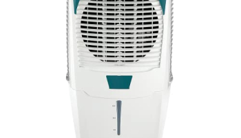 Crompton Ozone Desert Air Cooler- 75L; With Everlast Pump, Auto Fill, 4-Way Air Deflection And High Density Honeycomb Pads; White & Teal