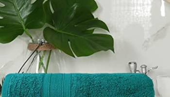 Trident Bath Towel, 1 Piece Bathroom Towel, 100% Cotton, Highly Absorbent, Super Soft, Soft And Plush, 500 Gsm (Teal)