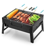 Cherryland Folding Portable Barbeque Grill Toaster Charcoal Bbq Grill Oven For Indoor And Outdoor (Black)