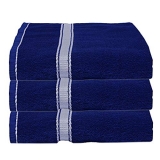 Heart Home Polyester 3 Pieces Full Size Bath Towel 30″ X 60″(Blue)- Cthh3576