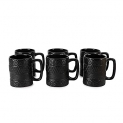 Anwaliya Fauna Series Ceramic Coffee Mugs, 250 Ml, Set Of 6, Tyre