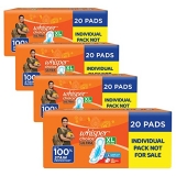 Whisper Choice Ultra Xl Sanitary Pads|80 Thin Pads|Xl|Upto 100% Stain Protection|Side Safe Wings|With Liquid Lock Magic Gel|5 Cm Longer & 20% Wider|Dri-Weave Topsheet|28.4 Cm Long|With Disposable Wrap
