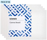 Amazon Brand – Solimo Medium Grain Cotton Canvas Board, 6 X 8 Inch, Set Of 6