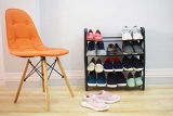 Ebee Foldable Shoe Rack With 4 Shelves (Plastic Pipe)