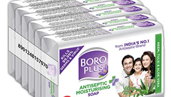 Boroplus Antiseptic And Moisturising Bathing Soap With Aloe Vera, Neem And Tulsi | 99.9% Germ And Virus Protection | For Smooth, Soft & Nourished Skin, 125G (Pack Of 6)