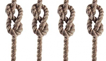 Lexton 40 Watt Rustic Rope Hanging Lamp (Bulb Not Included) (Multicolor, Pack Of 4), Standard (Lex-Ropehanging)