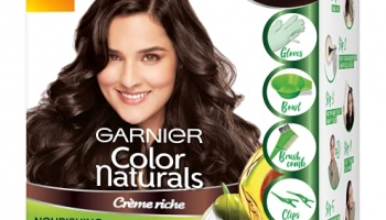 Garnier Color Naturals Crème Hair Color, Shade 4 Brown, 70Ml + 60G + Coloring Tools, 130 Ml