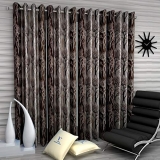 Fashion String 4 Pieces Door Curtain Set, 7 Feet Long, Brown