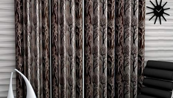 Fashion String 4 Pieces Door Curtain Set, 7 Feet Long, Brown