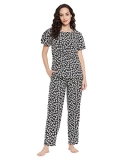 Clovia Women’S Rayon Pretty Florals Top & Pyjama Set (Ls0624P13_Black_M)