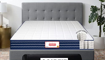 Coirfit Ortho Luxury Pocket 8-Inch King Size Spring Mattress (White, 78X72X8)
