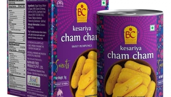 Bhikharam Chandmal – Indian Sweets Kesariya Cham Cham – Bikaneri Kesariya Cham Cham Sweet Mithai Tin 1Kg (Pack Of 2)