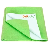 Oyo Baby Baby Bed Protector Dry Sheet For New Born Babies (Medium (100Cm X 70Cm), Light Green)