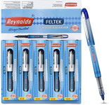Reynolds Feltek Ind 5 Ct Box – Black| Smooth Ball Pens | Long-Lasting Ball Pens | Professional Ball Pens With Superior Writing Experience| Ball Pens For Swift Writing