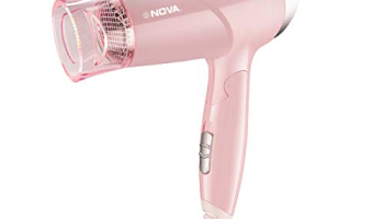 Nova Nhp 8202 Premium 1400 Watts Hot And Cold Foldable Hair Dryer For Women (Pink)