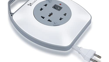 Syska Ssk-Pw-0302A-Wgy Power Wheel With Surge Protection, Strong Abs Material Body, 4 Meter Long (White-Grey)