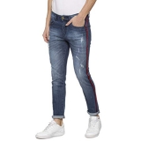 Campus Sutra Men Shaded Side Red Stripe Stitching Denim Jeans(Az19Jn_S2L_M_Pln_Nbu_Az_32)