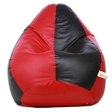 Sattva Classic 3Xl Bean Bag Filled With Beans – Black And Red