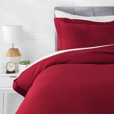 Amazon Basics Polyester Microfiber Duvet Cover Set With Pillow Cover – Single, 2-Piece (66X90-Inch, Burgundy)