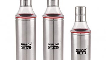 Nirlon Large/Small Coooking Stroage Oil Dispenser Used For Kitchenware, Home 1000 Ml,1000Ml,600Ml Combo 3 Pcs Set