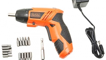 Black+Decker Kc4815 Cordless Screwdriver Set Ni-Cd (Nickel-Cadmium) With Led Worklight, Screw Bits Set & Adjustable Torque, 4.8 Volts 200 Rpm , 6 Months Warranty (Orange, 15-Pieces) – Home & Pro Use