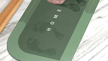 Story@Home Napa Leather Mat Non-Skid Bottom Welcome Mat | Mat For Bedroom | Laundry Room Pack Of 1 Solid Trendz Envy Green