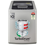 Lg 7 Kg 5 Star Inverter Fully-Automatic Top Loading Washing Machine (T70Sksf1Z, Middle Free Silver, Smart Motion & Turbodrum)