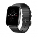 Amazfit Zepp E Stylish Smart Watch Square Version , Health And Fitness Tacker With Heart Rate, Spo2 And Rem Sleep Monitoring, Stainless Steel Body With Genuine Leather Band (Polar Night Black)