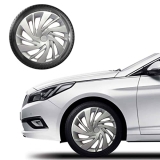 Oshotto/Deccan/Katwheels Nsku-6046 Universal Push Type 12 Inch Silver Wheel Cover Caps (Set Of 4)