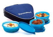 Signoraware Plastic Sleek Lunch With Bag, T Blue