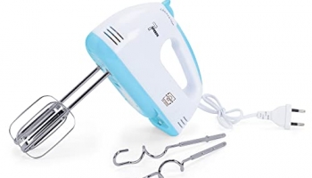 Kitchen Kit 180 Watt Multi-Speed Electric Hand Mixer With Beaters, Dough Hooks, And Whisk Attachments