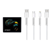 Striff Mpad Mouse Mat 230X190X3Mm Gaming Mouse Pad, Non-Slip Rubber Base & 12 Pieces Highly Flexible Silicone Micro Usb Protector, Mouse Cable Protector, Suit For All Cell Phones(White)