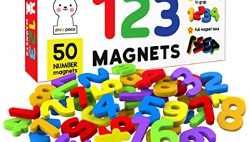 Play Poco 123 Magnetic Numbers – Count 1 To 30 – Ideal For Number Sequencing & Learning – Child Safe Foam Alphabets With Full Magnet Back, Red, 26X10X4Cm
