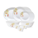 Larah By Borosil – Tiara Series, Pebbles, 21 Pcs, Opalware Dinner Set, White