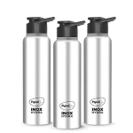 Pigeon Inox Hydra 700 Ml Sipper (Pack Of 3, Black, Steel/Chrome, Steel)