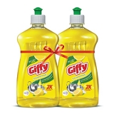 Giffy Lemon & Active Salt Concentrated Dish Wash Gel, 500Ml (Pack Of 2), Yellow