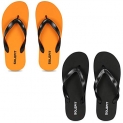 Solefit Men’S Zoom Black-Orange Flip-Flops Pack Of 2-9 Uk (Slft-0101-0105)