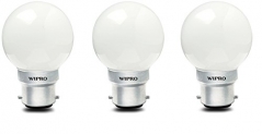Wipro Safelite B22 0.5-Watt Led Night Bulb ( White , N10001, Pack Of 3)