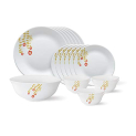 Larah By Borosil – Tiara Series, Pebbles, 19 Pcs, Opalware Dinner Set, White