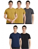 Amazon Brand – Symbol Men’S Solid Regular T-Shirt (Aw17Plpo5-3_Multicolor12 M)