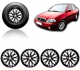 Auto Pearl Car Full Black Wheel Cover Caps 13 Inch Press Type Fitting For Esteem