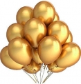 Yns Crafts Stock™ Products Metallic Hd Balloons, Birthday / Anniversary Balloons, Golden, Silver, White (Pack Of 50)