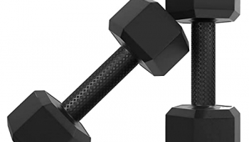 Star X Hexa Pvc 1Kg Fixed Dumbbell Set For Home Gym Workout, Dumbells For Fitness (Black Hexa 1Kg X 2 Dumbbell (2Kg))